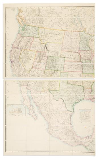 (UNITED STATES.) Henry Darwin Rodgers; and Alexander Keith Johnston. Map of the United States and Mexico with Canada,